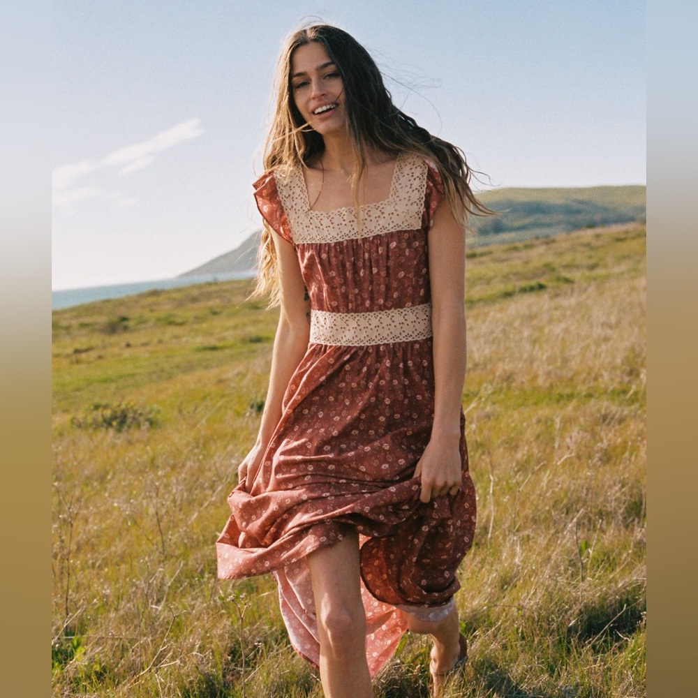 Christy Dawn “The Polly Dress” in Rust Floral (Size M)